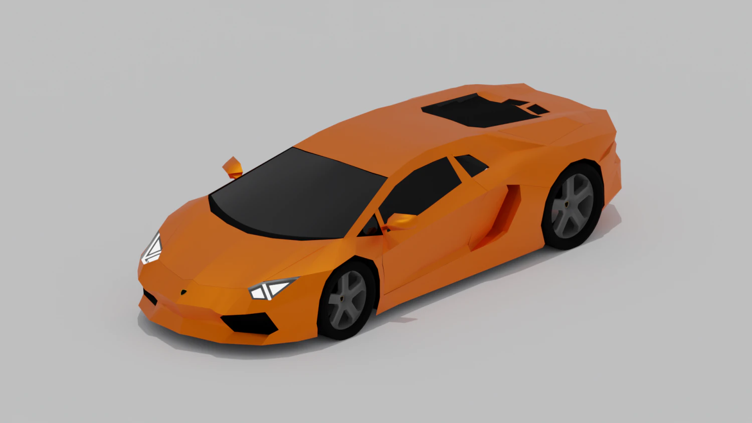 Low poly Aventador 3D Model .c4d .max .obj .3ds .fbx .stl .blend 