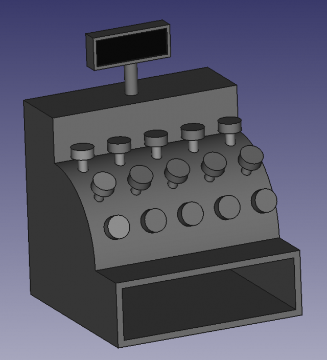 Cash register 3Dプリントモデル .c4d .max .obj .3ds .fbx .stl .blend 