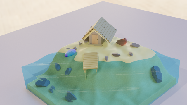 House on the island 3D Model .c4d .max .obj .3ds .fbx .stl .blend
