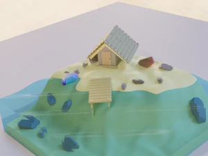House on the island 3D Model