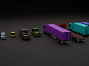 Lowpoly cars 3D Model
