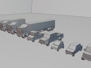 Lowpoly cars 3D 모델