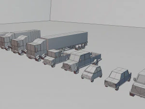 Lowpoly cars 3D Model