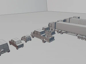 Lowpoly cars 3D Model