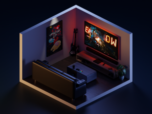 Low Poly Isometric Room 1 3D-Modell
