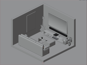 Low Poly Isometric Room 1 3D 모델