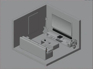 Low Poly Isometric Room 1 3D Model