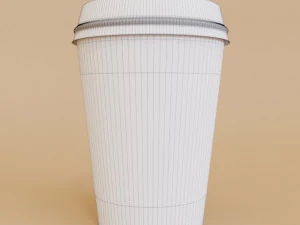 Disposable Coffee Cup PBR 3D Model