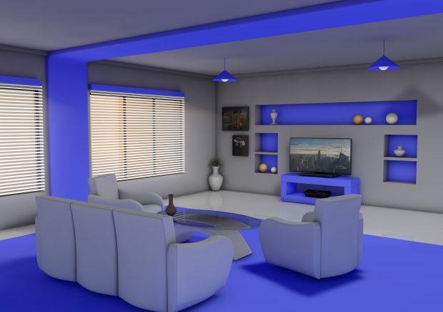 Living Room 3D Модель .c4d .max .obj .3ds .fbx .stl .blend 