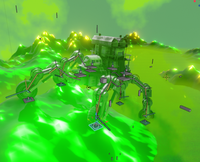 Five Wheeler With Radioactive Surrounding 3D Модель .c4d .max .obj .3ds .fbx .stl .blend 