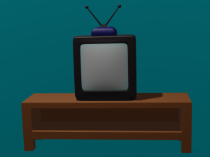 Television and table 3D Model