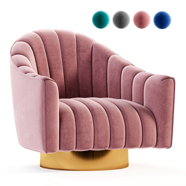 Buoyant Accent Lounge Swivel Chair Modèle 3D .c4d .max .obj .3ds .fbx .stl .blend 