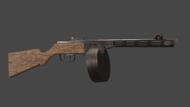 PPSH 41 3Dモデル .c4d .max .obj .3ds .fbx .stl .blend 