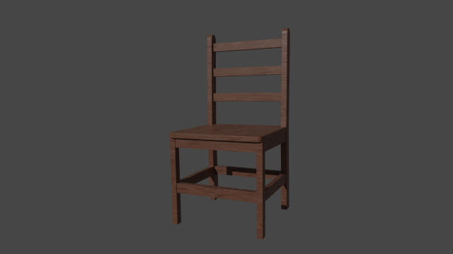 A wooden chair Modelo 3D .c4d .max .obj .3ds .fbx .stl .blend 