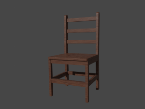 A wooden chair Modelo 3D