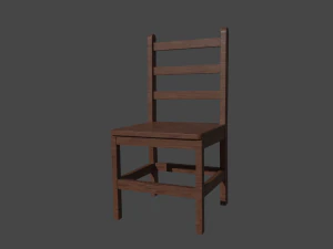 木の椅子 3Dモデル