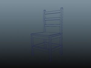 A wooden chair Modelo 3D