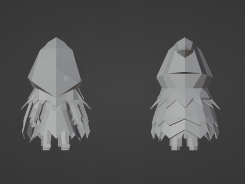 Low Poly Forest Druid Modello 3D