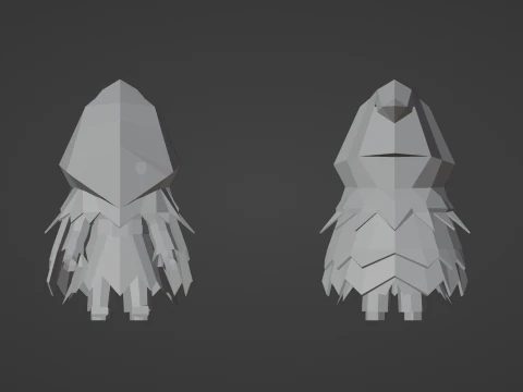 Low Poly Forest Druid 3D Model