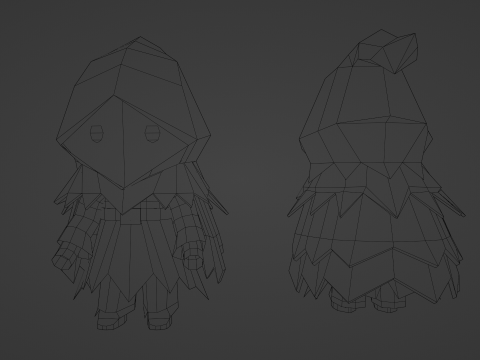 Low Poly Forest Druid Modello 3D