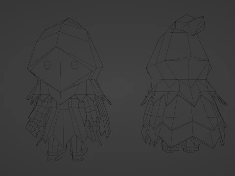 Low Poly Forest Druid 3D Model