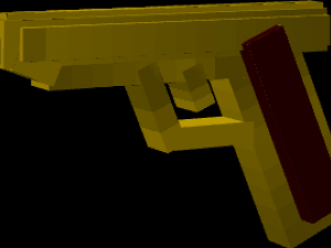 GoldPistol and Ammo 3D Model
