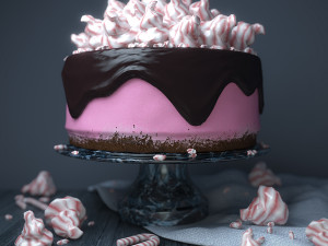 Cake on the stand 3D Model
