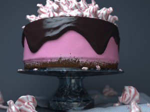 Cake on the stand Modello 3D