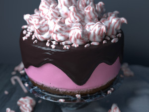 Cake on the stand Modello 3D