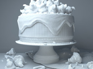 Cake on the stand Modello 3D