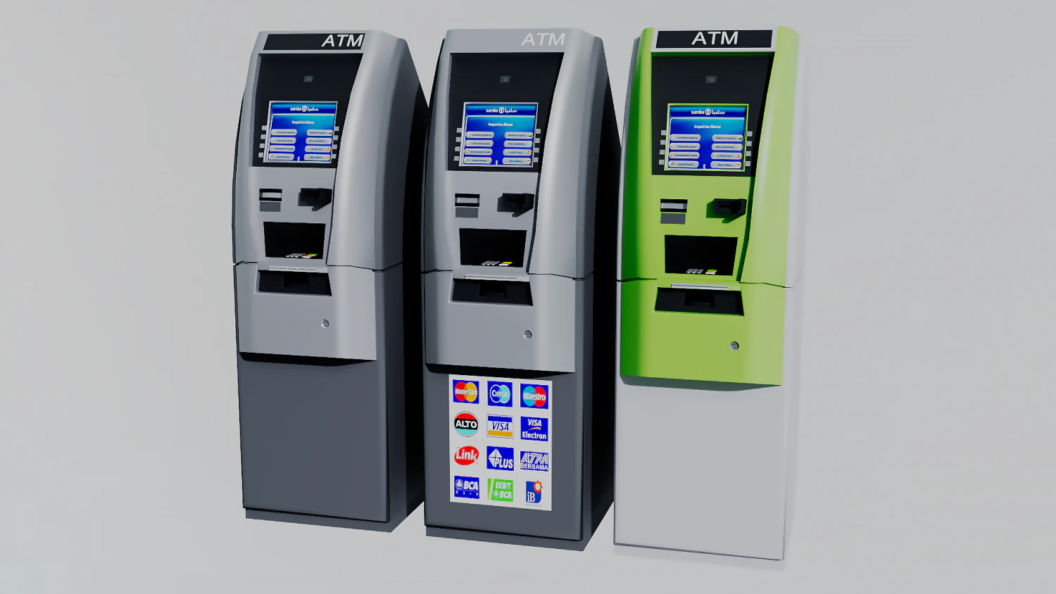 Automated Teller Machine 3D Model .c4d .max .obj .3ds .fbx .stl .blend 