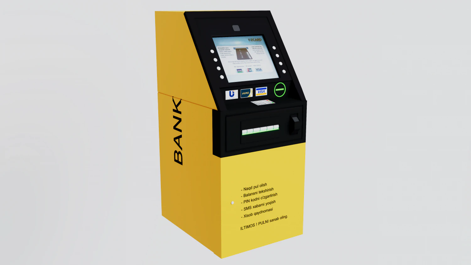 Automated Teller Machine 3D Model .c4d .max .obj .3ds .fbx .stl .blend 