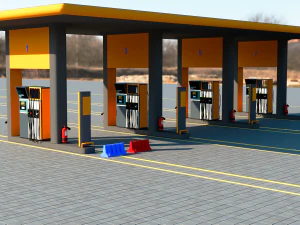 Station-service Modèle 3D