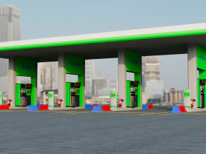Gas station 3D Model