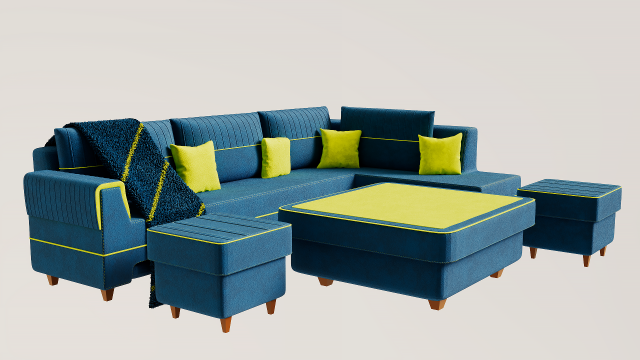 Sofa 3D 模型 .c4d .max .obj .3ds .fbx .stl .blend 