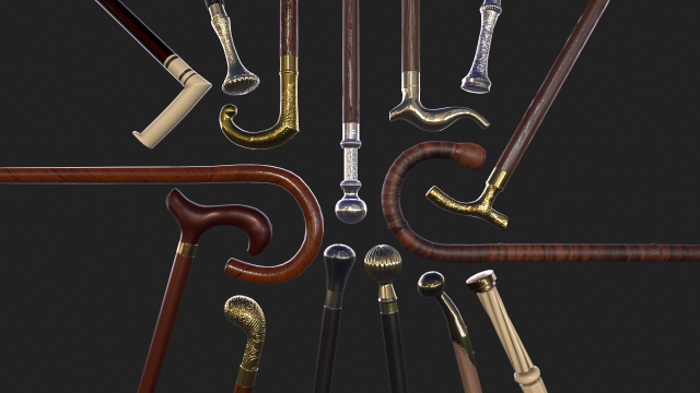 Walking sticks Modèle 3D .c4d .max .obj .3ds .fbx .stl .blend 