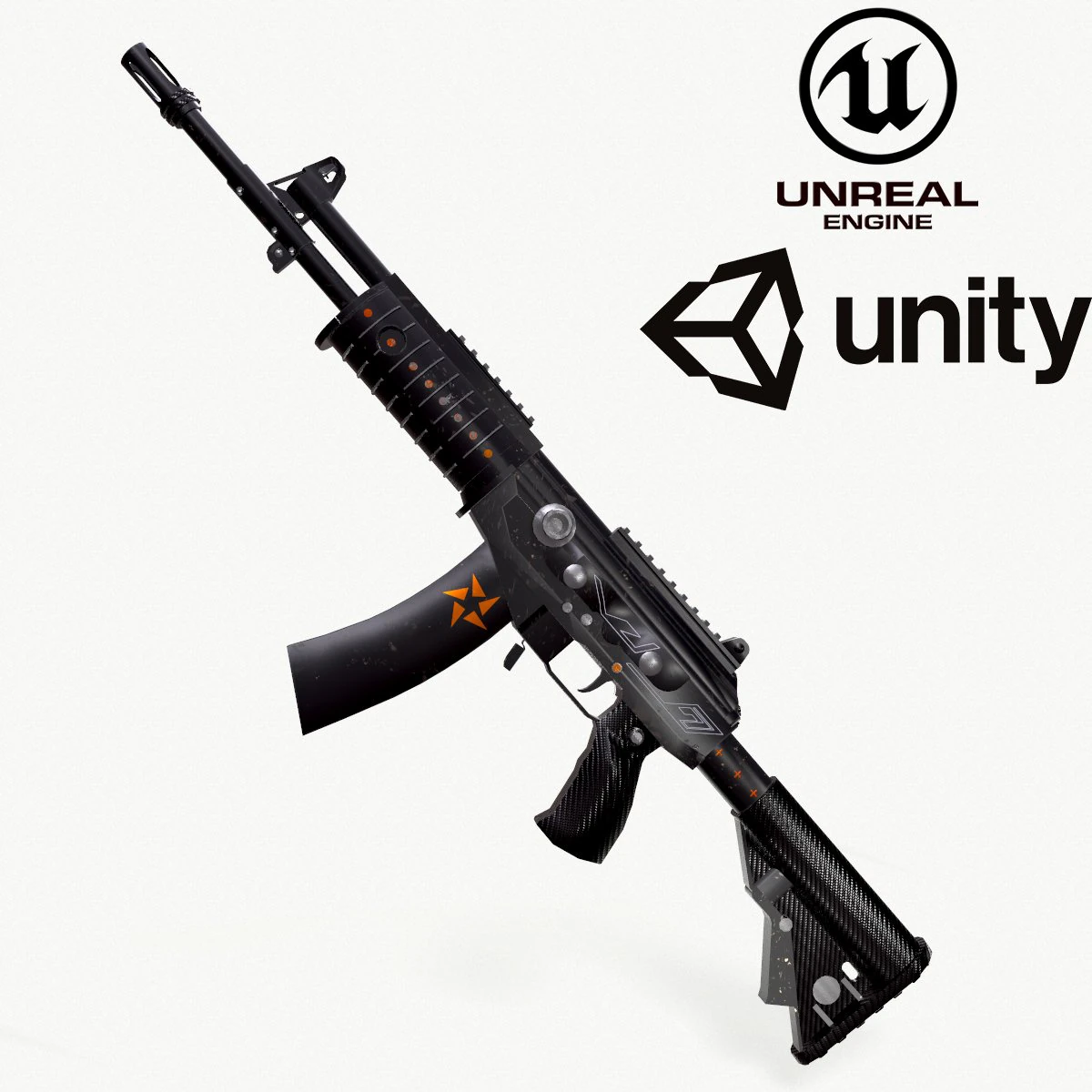 Galil Assault Rifle 3D Model .c4d .max .obj .3ds .fbx .stl .blend