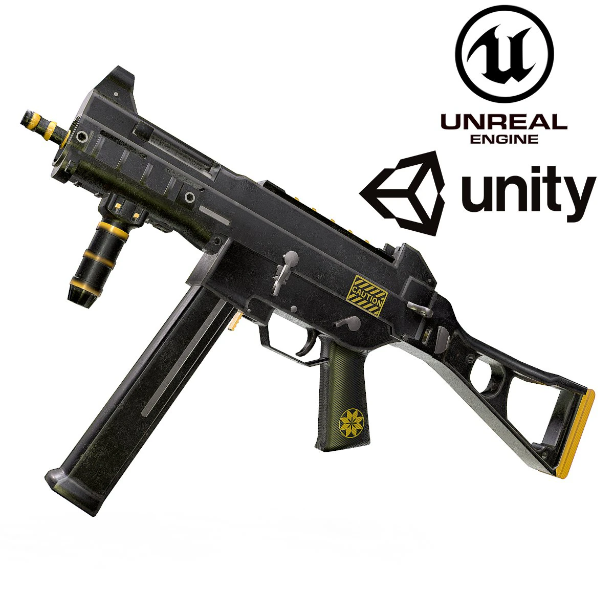 UMP-45 3D Model .c4d .max .obj .3ds .fbx .stl .blend 