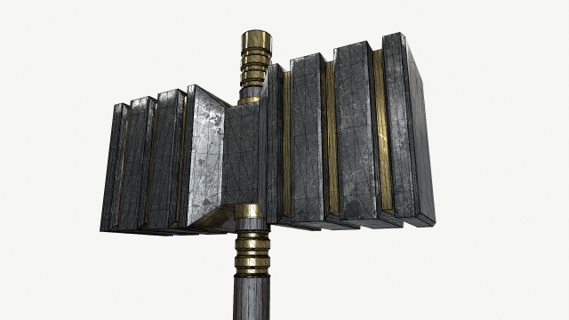 Battle hammer 3D Model .c4d .max .obj .3ds .fbx .stl .blend 