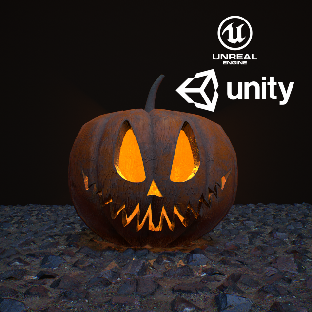 Carved halloween pumpkin vol 2 Modelo 3D .c4d .max .obj .3ds .fbx .stl .blend 