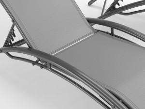 2-Piece Aluminum Chaise Lounge Outdoor Lounge Chair 3D 모델