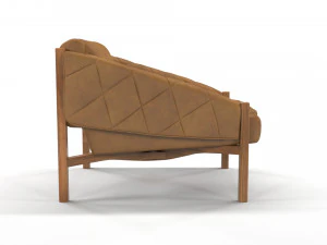 Abruzzo Brown Leather Tufted Chair 3D 3D Model
