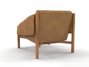 Abruzzo Brown Leather Tufted Chair 3D 3D Model