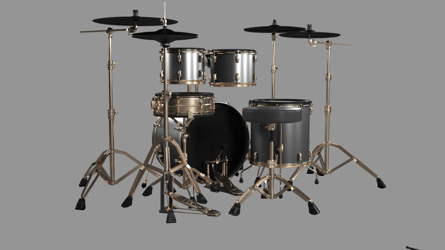 Roland V-Drums Acoustic Design Electronic Drum Set 3D Model .c4d .max .obj .3ds .fbx .stl .blend 