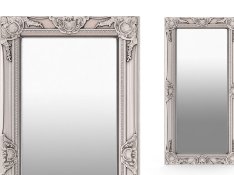 Haywood Wall Mirror Antique Silver Modello 3D