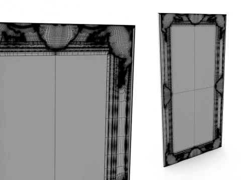 Haywood Wall Mirror Antique Silver 3D Model