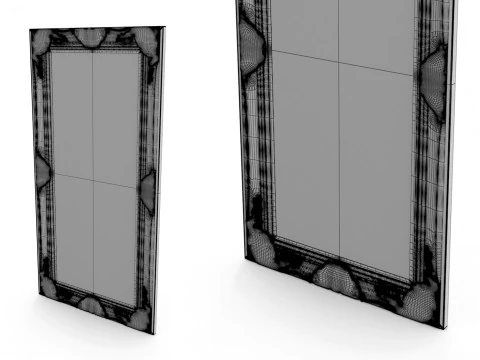 Haywood Wall Mirror Antique Silver 3D Model