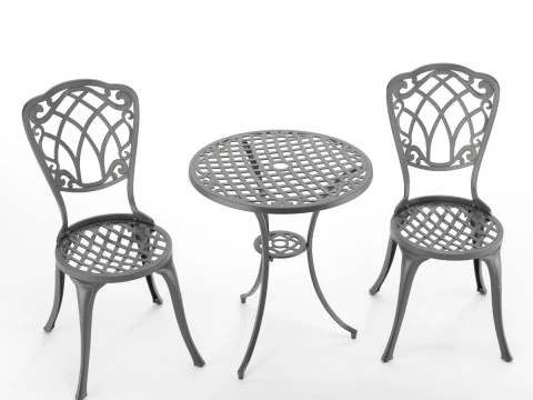 Delige bistroset Stijlvol terrasmeubilair 3D Model