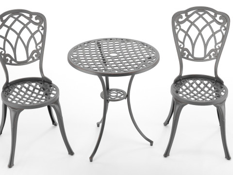 Piece Bistro Set Stylish Outdoor Patio Furniture 3D Model