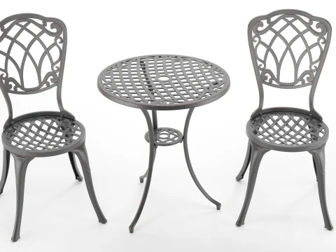 Piece Bistro Set Stylish Outdoor Patio Furniture 3D Model